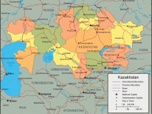 kazakhstan map