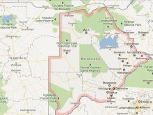 satellite map of botswana