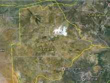 satellite map of botswana