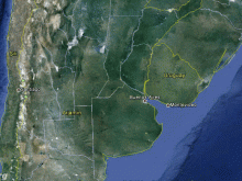 satellite map of uruguay