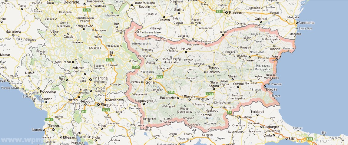 satellite map of bulgaria
