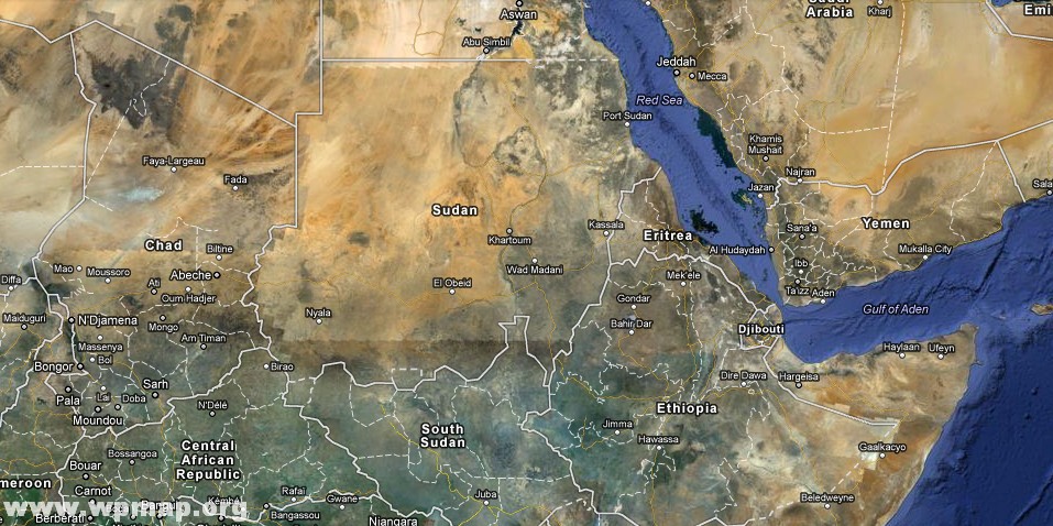satellite map of sudan