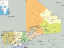 political map of Mali