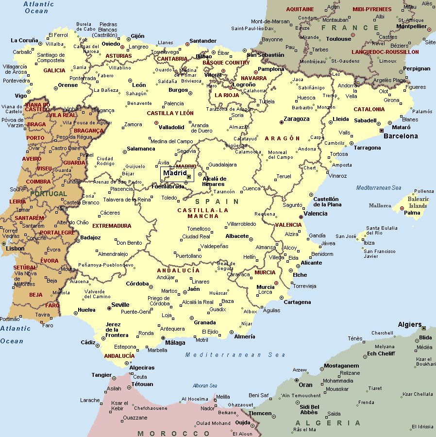 map of spain