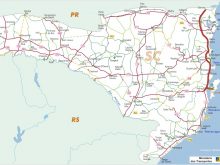 Mapa Carreteras Federales Edo de Santa Catarina State Brasil 9489