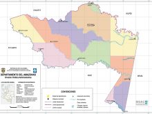 Mapa del Departamento del Amazonas Colombia 9577