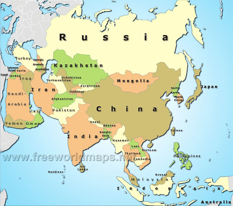 asia map political - Asia Maps - Map Pictures