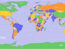 large size world political map