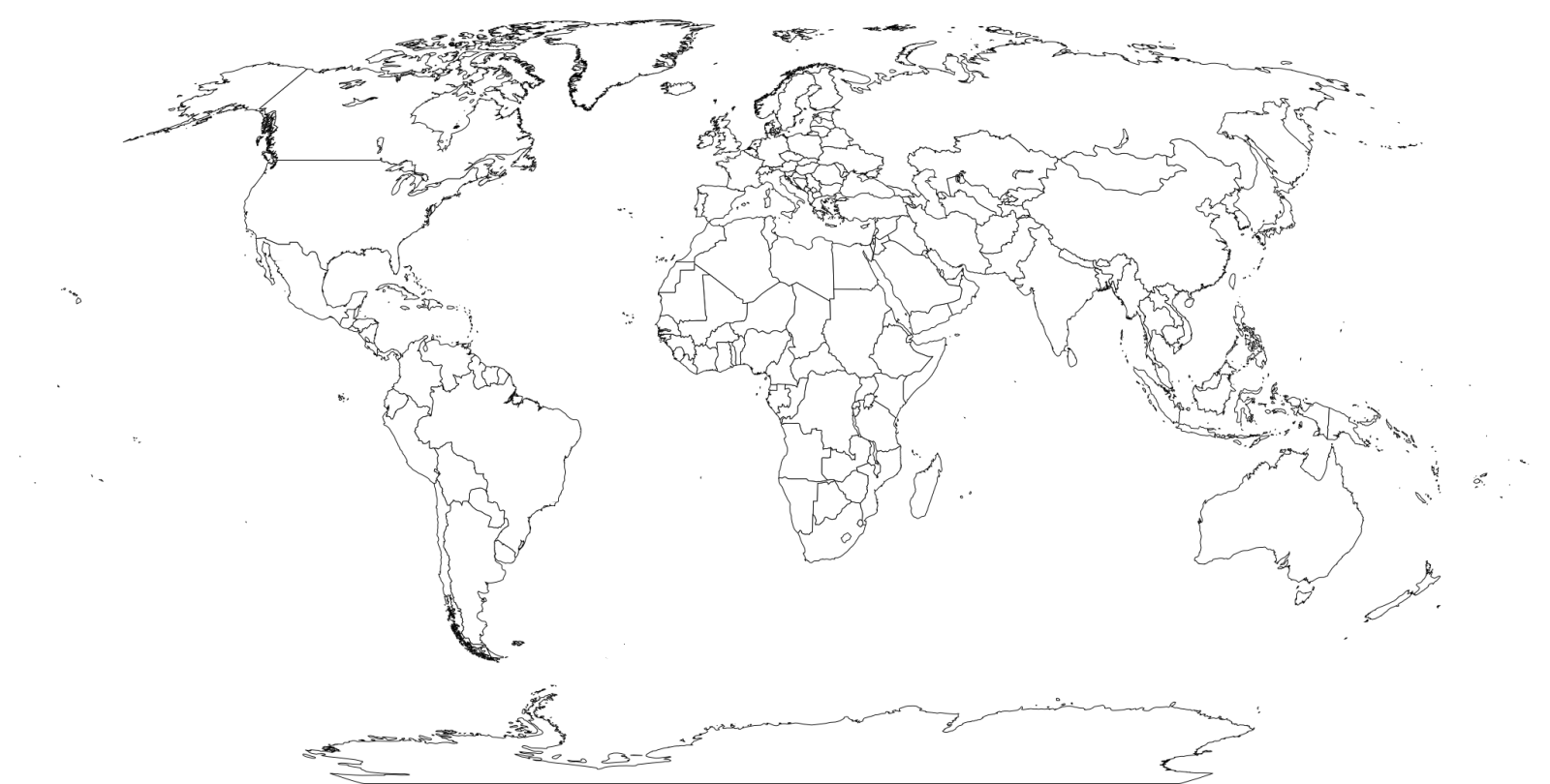 Printable White Transparent Political Blank World Map C3 Map