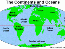 continents oceans