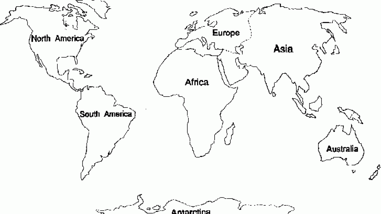 Continents Outline Map World Maps Map Pictures