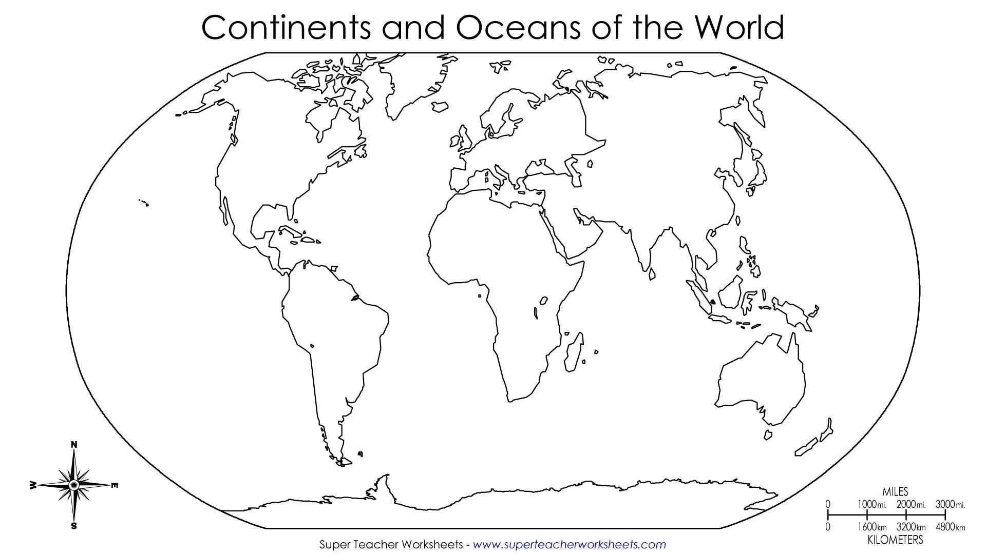 Blank World Map Continents