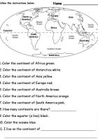 continents and oceans activities