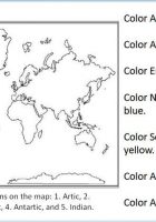continents oceans worksheets