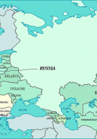 Map of Russia and Europe