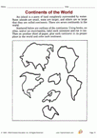 continents of the world printable