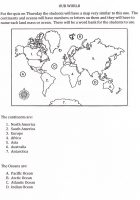 continents and oceans activities