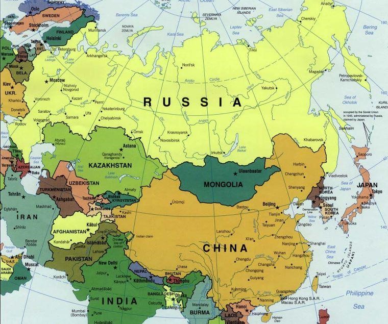 Map of Russia and Europe Map of Russia and Europe