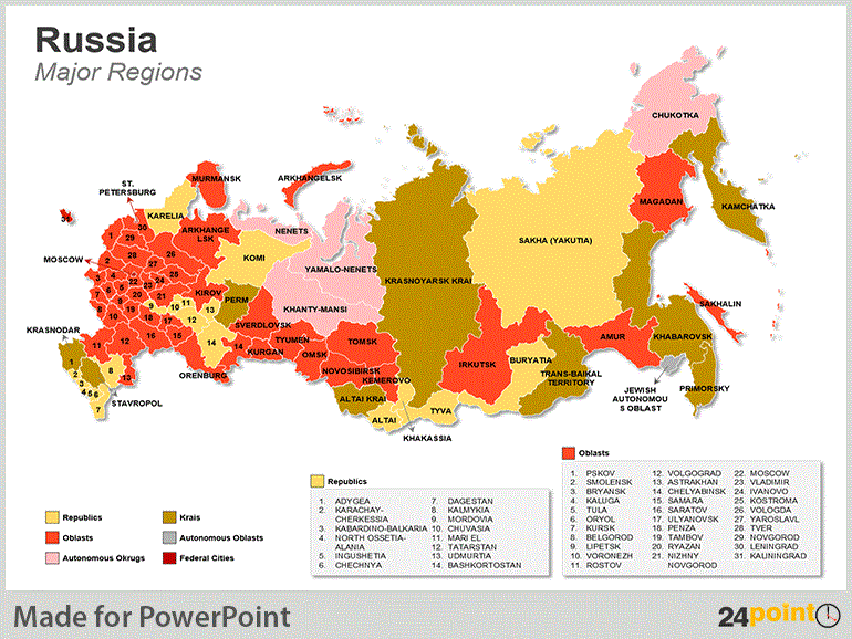 Editable Russia Map Editable Russia Map