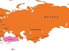 Map of Russia and Europe