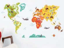 Fabric Wall Graphic in World Map Theme 400x300.jpg