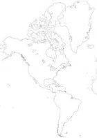 blank world map with america