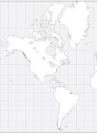 blank world map with america