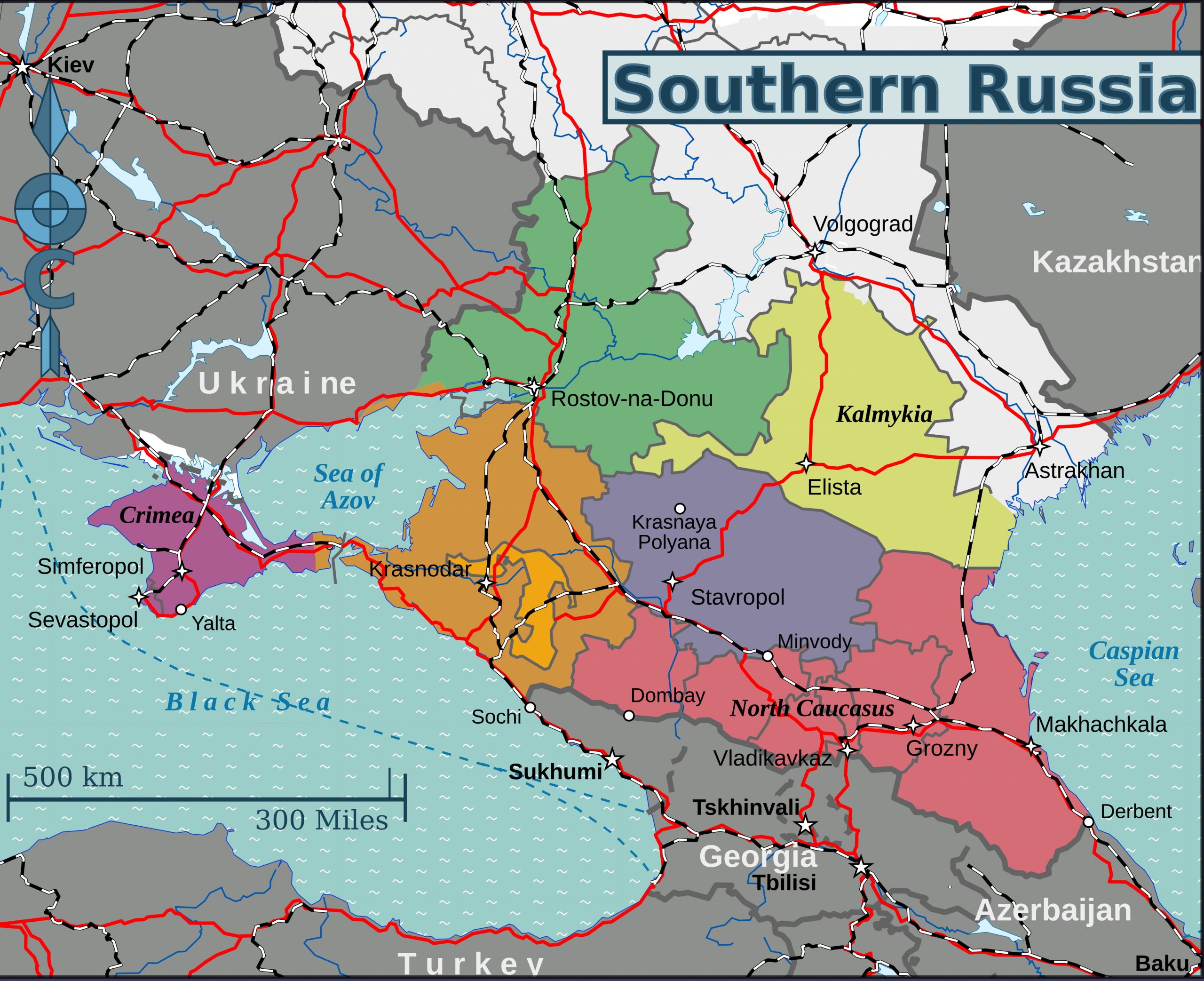 Новая карта европейского юга. Карта Юга России. Карта Юга России с областями. Карта России Юг России на карте. Карта Юга России с городами.