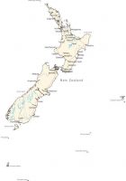 map of new zealand with major cities
