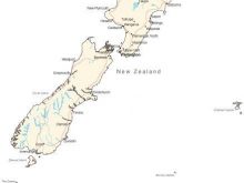 map of new zealand with major cities