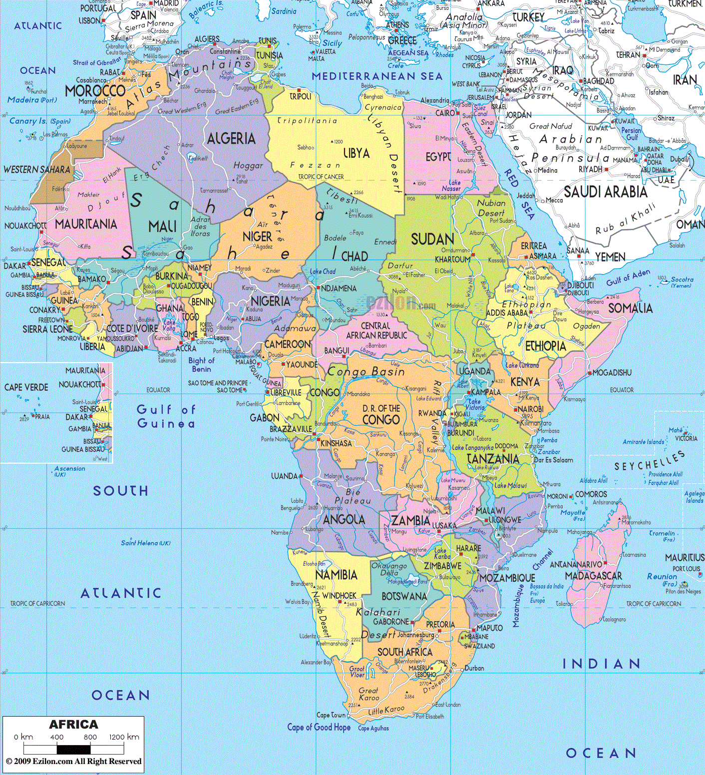 Political map of Africa Political map of Africa