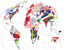 Royalty Free RF Clipart Illustration Of International Flag Continents 1024220728.jpg