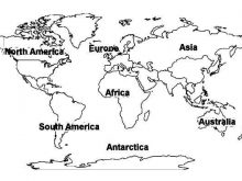 continents of the world printable