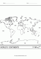 continents oceans worksheets