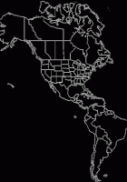 blank world map with america