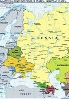 Map of Russia and Europe