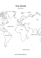 blank world map printable