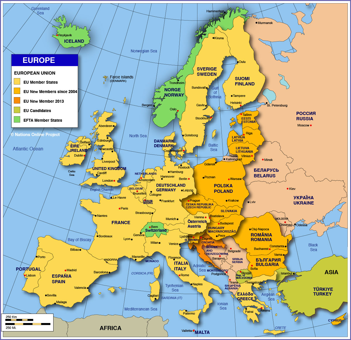 europe trips map