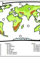 continents oceans worksheets