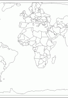 blank world map with america