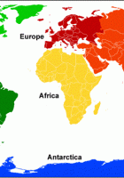 many continents touch asia