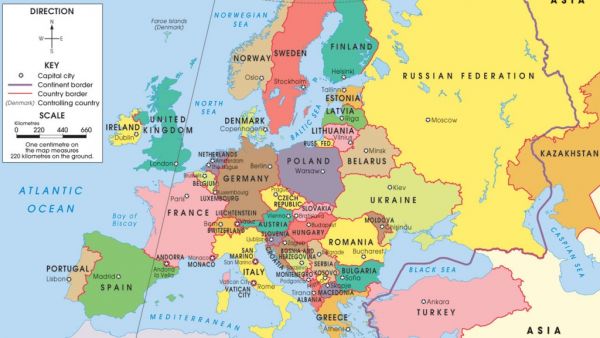 Map Of Europe With Countries And Capitals Map Of Europe With Countries And Capitals