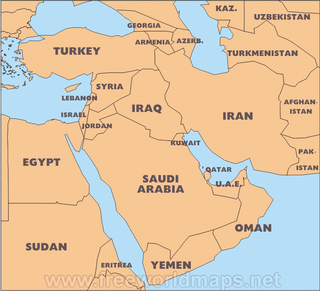 middle-east-map-political