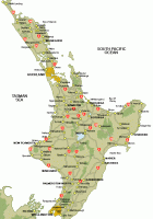 map of new zealand with cities