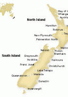 map of new zealand with major cities