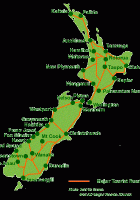 map of new zealand with cities