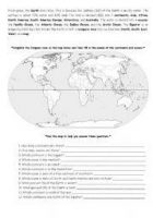 continents and oceans activities