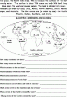 continents and oceans activities