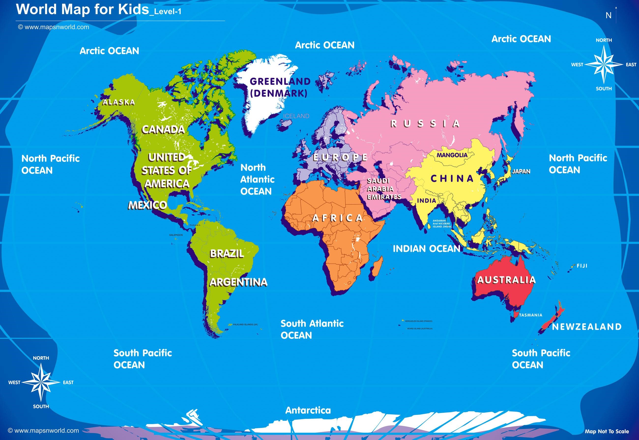 world map kids printable