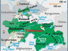 map of tajikistan